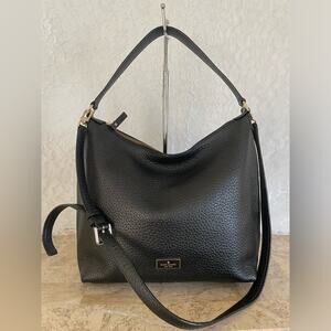 KATE SPADE black white edge hobo shoulder bag